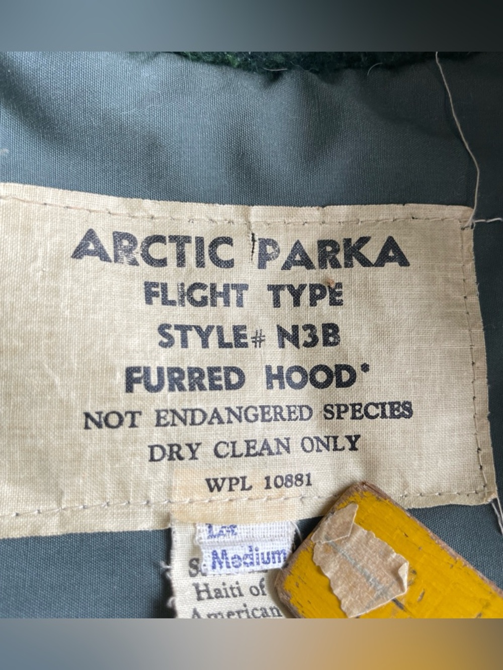 Vintage 70s Arctic Parka Flight Jacket N 3B Fur Lined Hood Military Issued M/L - Picture 11 of 16